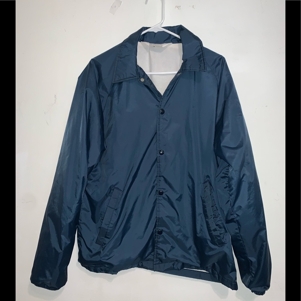 Vintage Blue Nylon Jacket Lightweight Size Medium WPL 11590